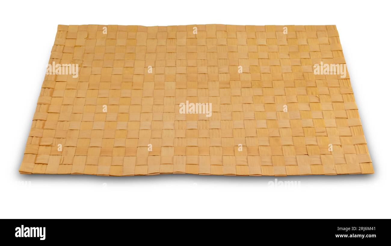 This image features a wicker place mat, or table mat Stock Photo