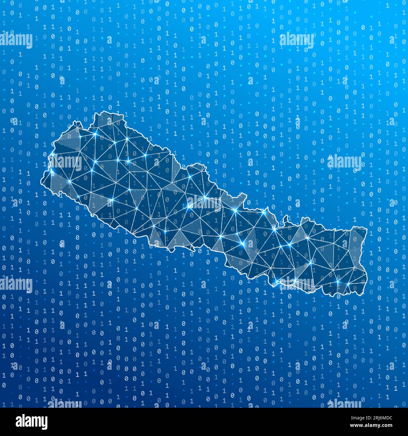 Network map of Guatemala. Country digital connections map. Technology, network