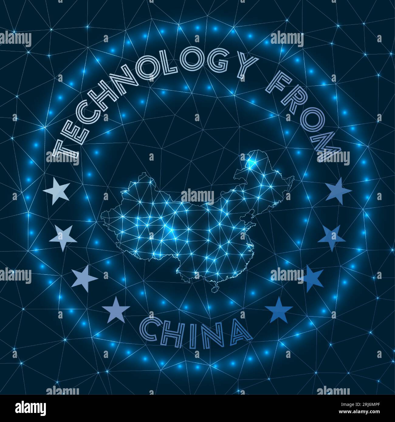 Technology From China Futuristic Geometric Badge Of The Country Technology From China Futuristic Geometric Badge Of The Country