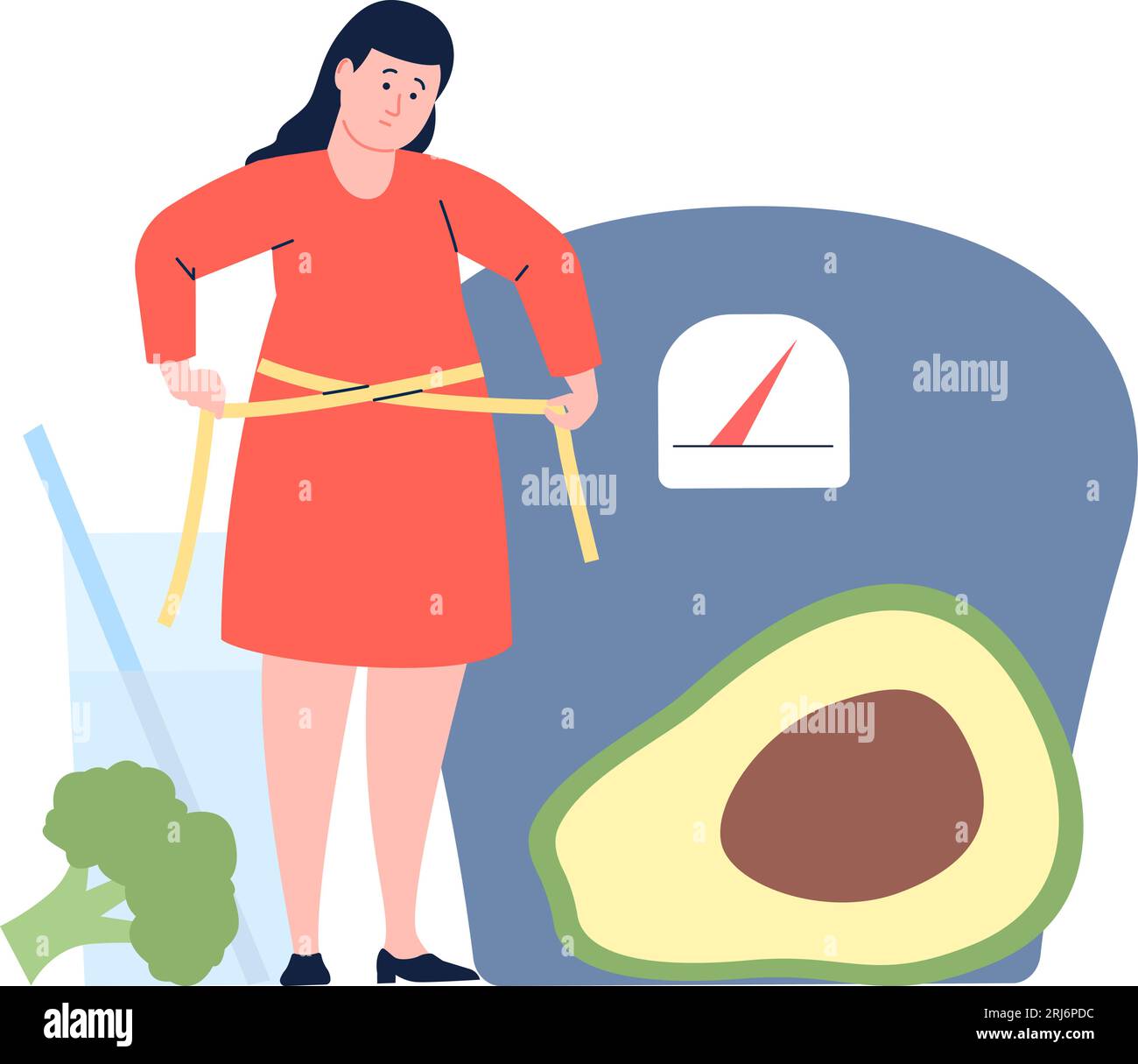 Glass of water fat woman Cut Out Stock Images & Pictures Alamy