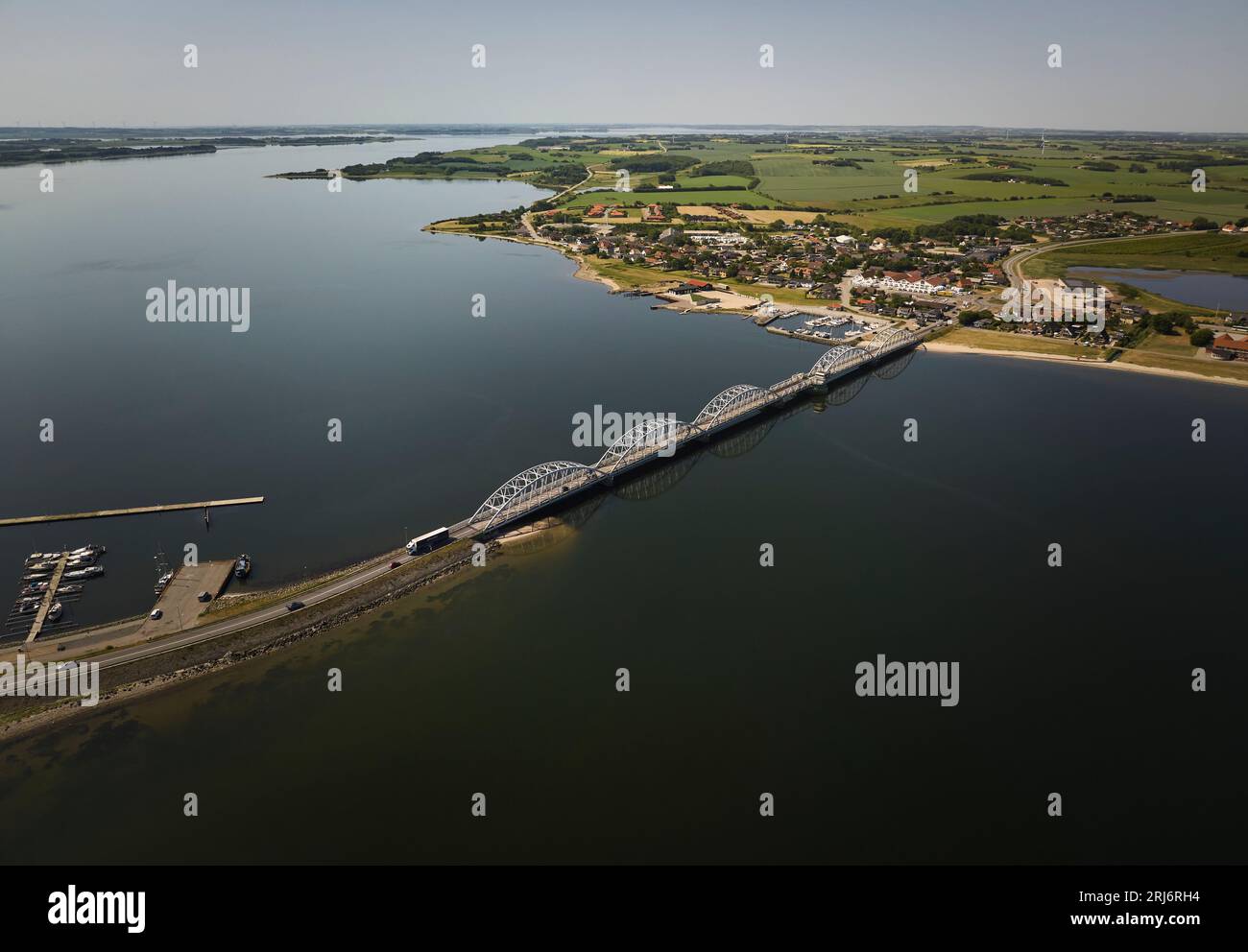 Aerial view riverside town bridge hi-res stock photography and images ...