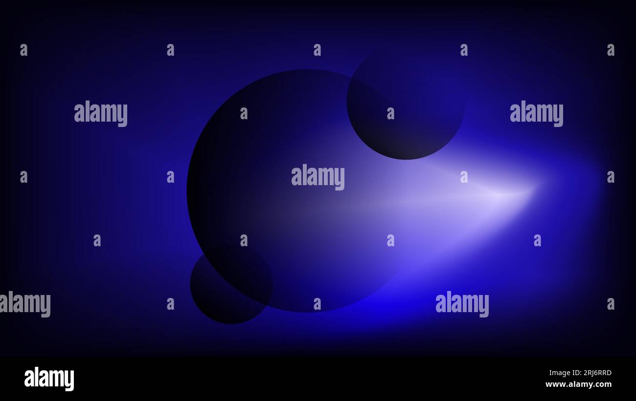 Dark circle frames fading into a glowing bluish white light background. Stock Vector