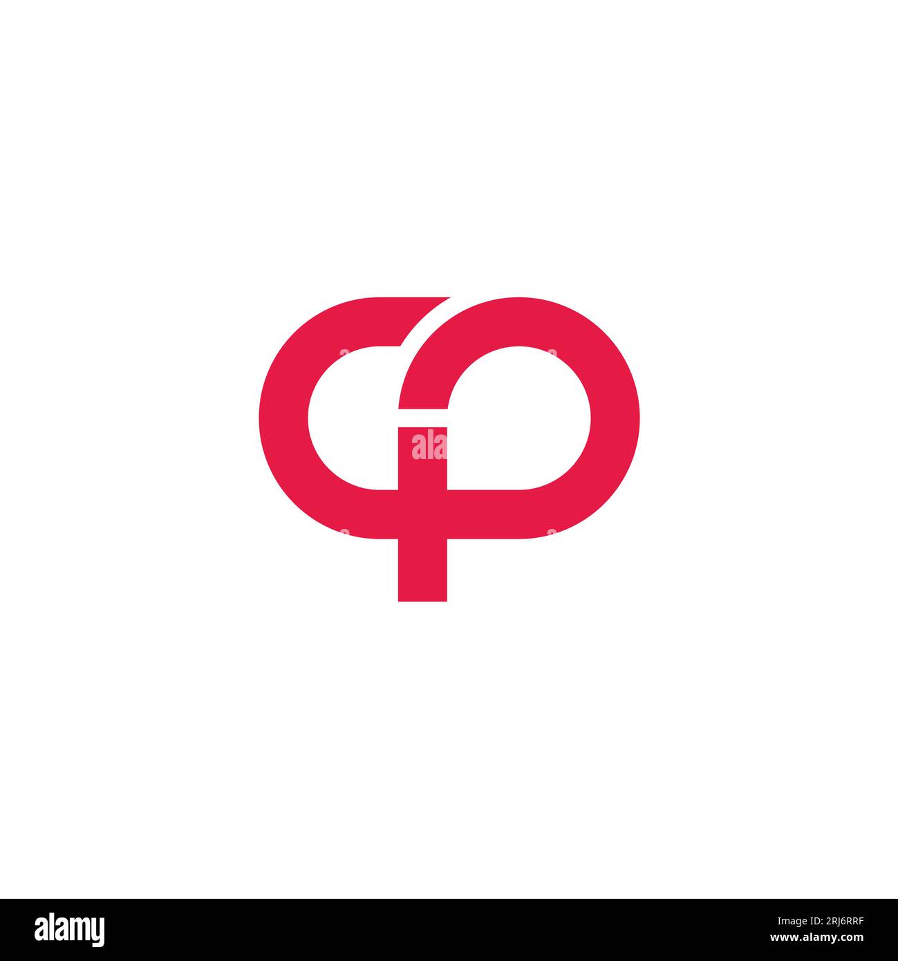 letter cp simple loop line geometric logo vector Stock Vector