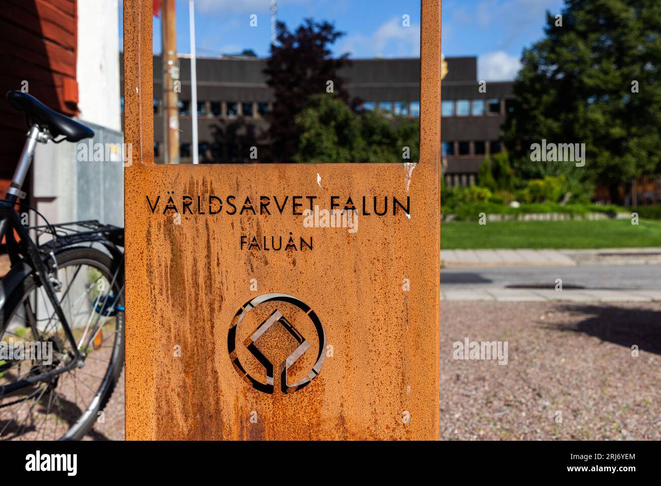 Signs and symbols, World heritage Falun, Sweden. Stock Photo