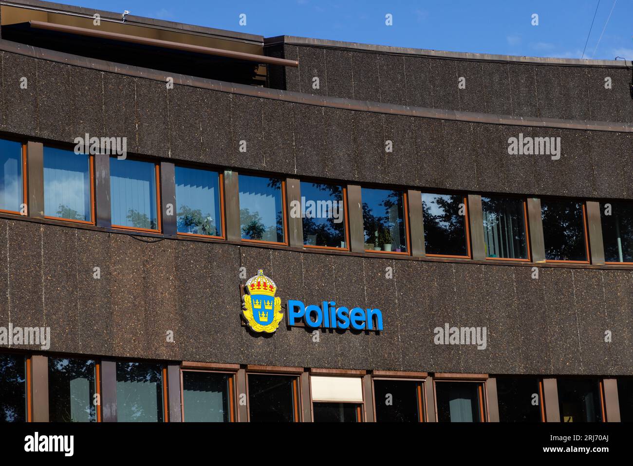 Signs and symbols, Falun police station, Falun, Sweden. Stock Photo