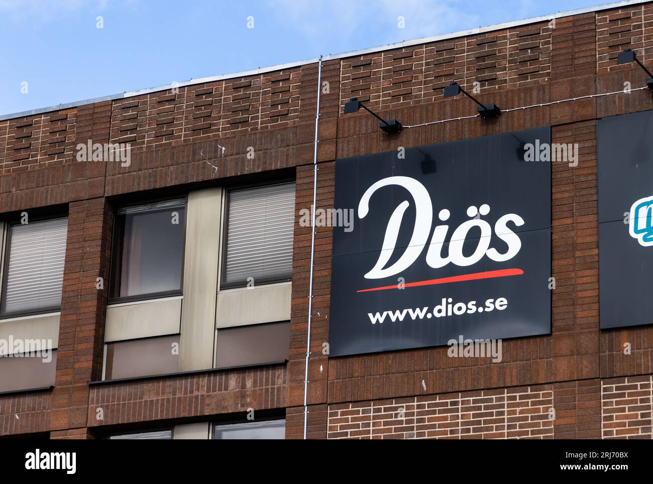 Signs and symbols, Diös logo, Falun, Sweden. Stock Photo