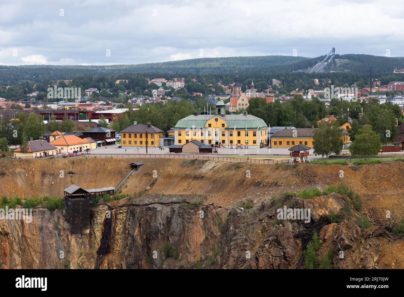 The World heritage Falun Mine, Falun, Sweden. In the picture: The Mine museum in the middle. Stock Photo