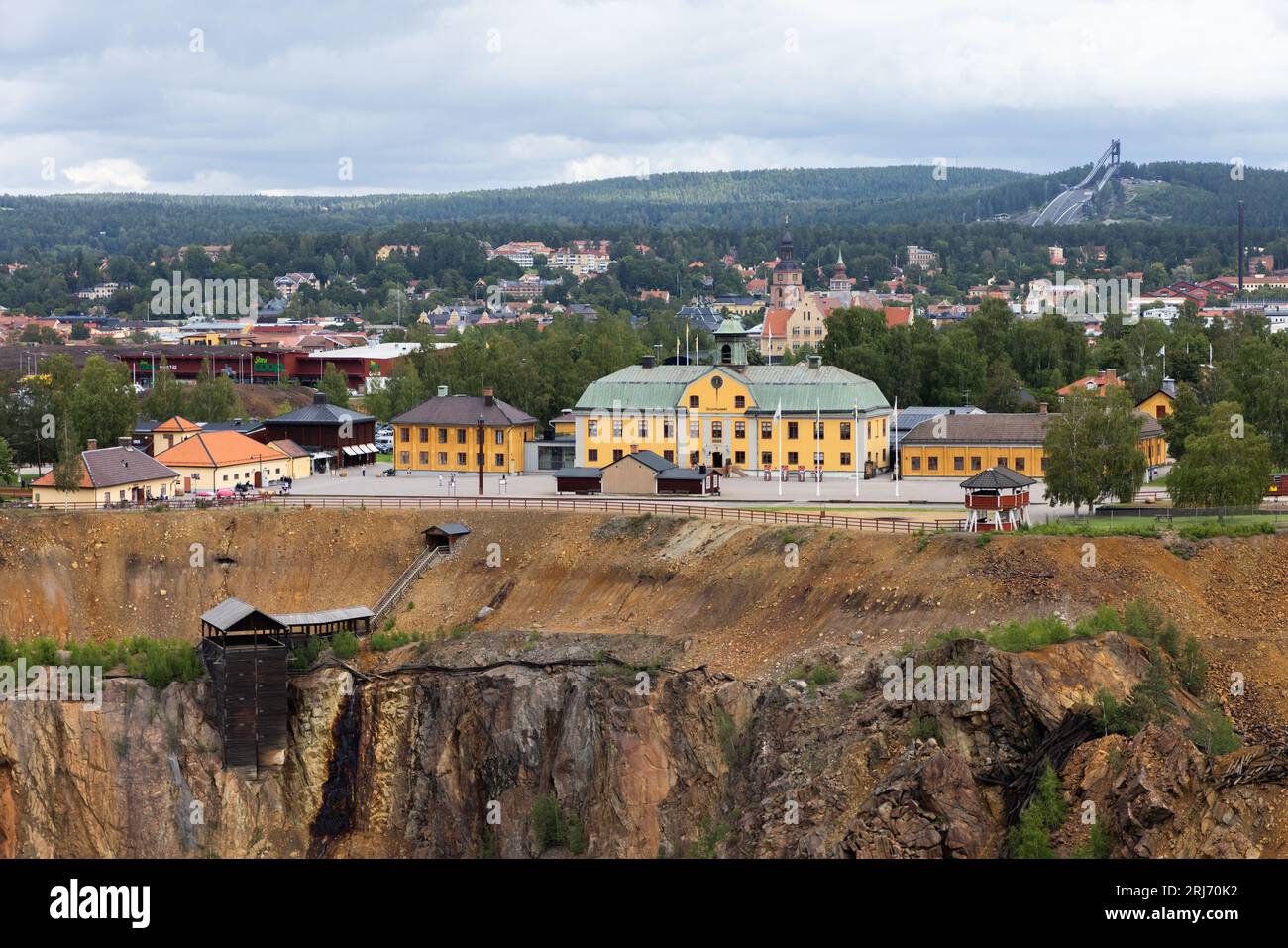 The World heritage Falun Mine, Falun, Sweden. In the picture: The Mine museum in the middle. Stock Photo