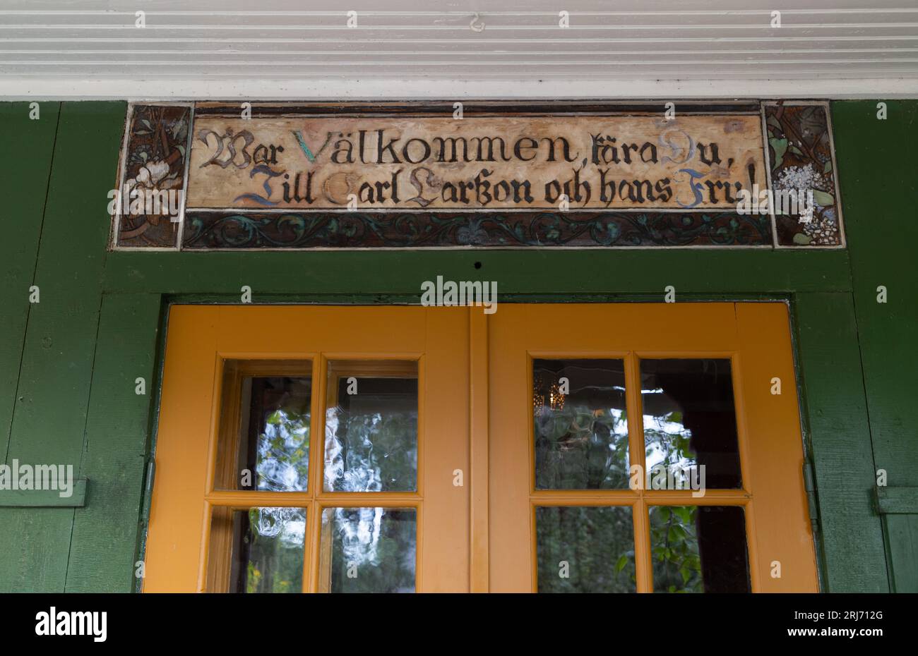 The Carl Larsson house in Sundborn, Dalarna County, Sweden. Sundborn is a locality situated in Falun Municipality, Dalarna County. The most famous resident was the painter Carl Larsson and his house (Little Hyttnäs) in Sundborn is a popular tourist attraction. Stock Photo