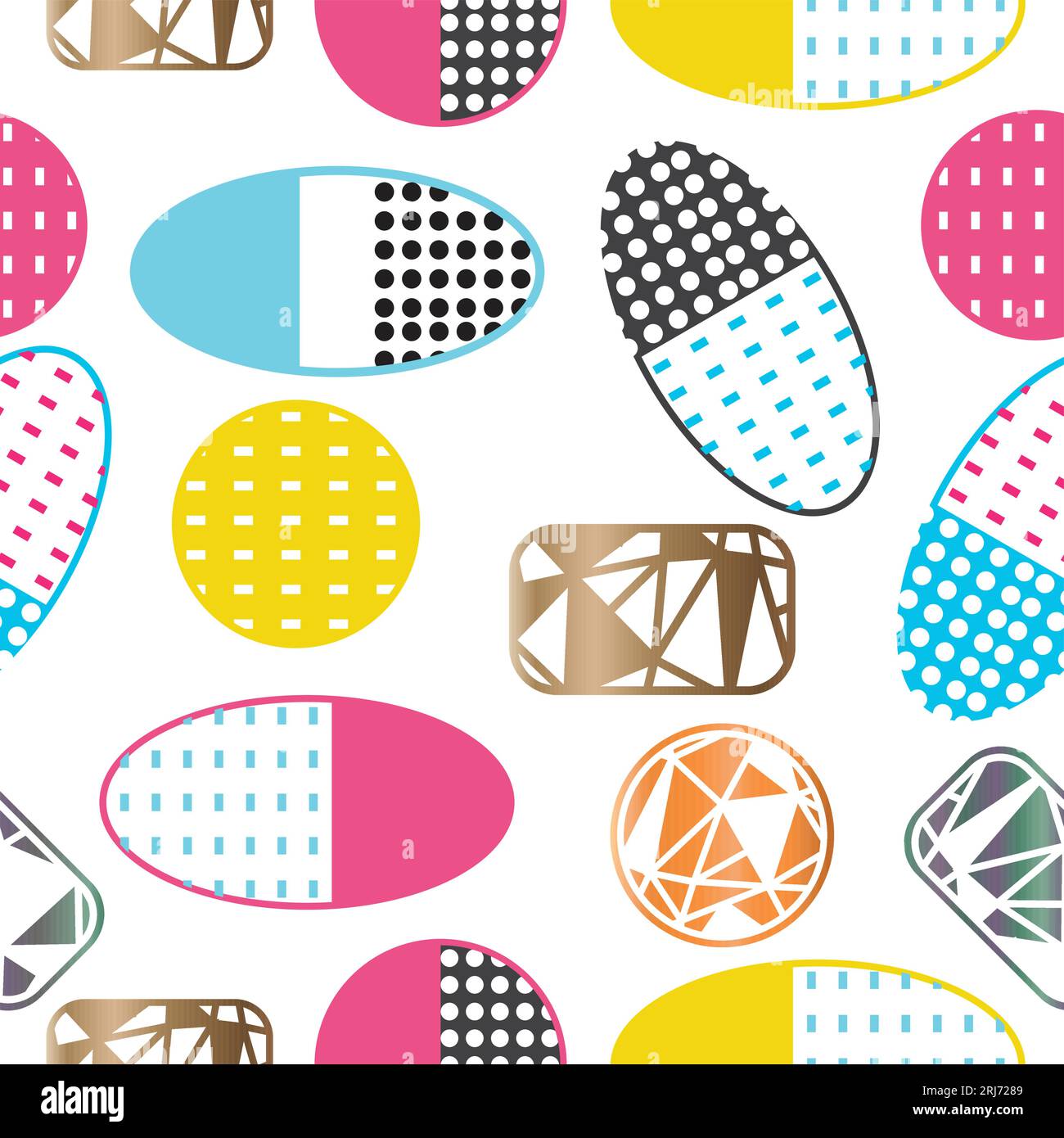 colorful round capsules shape seamless pattern vector Stock Vector