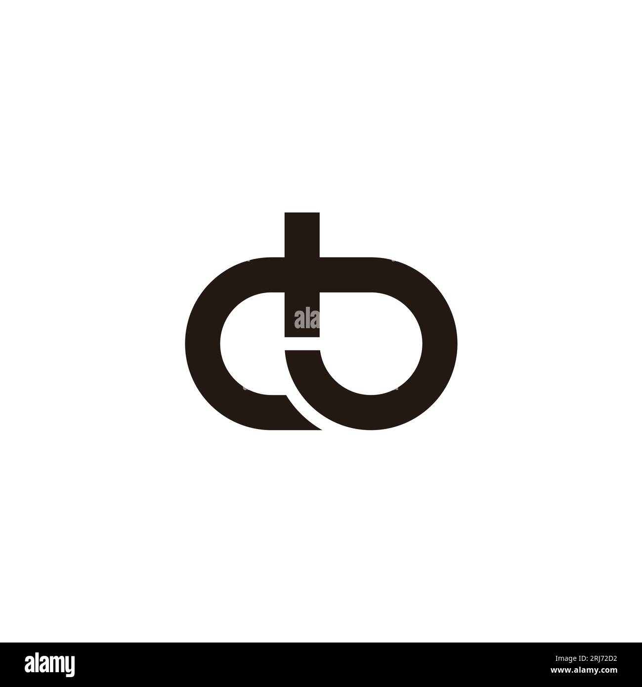 letter db simple loop line geometric logo vector Stock Vector