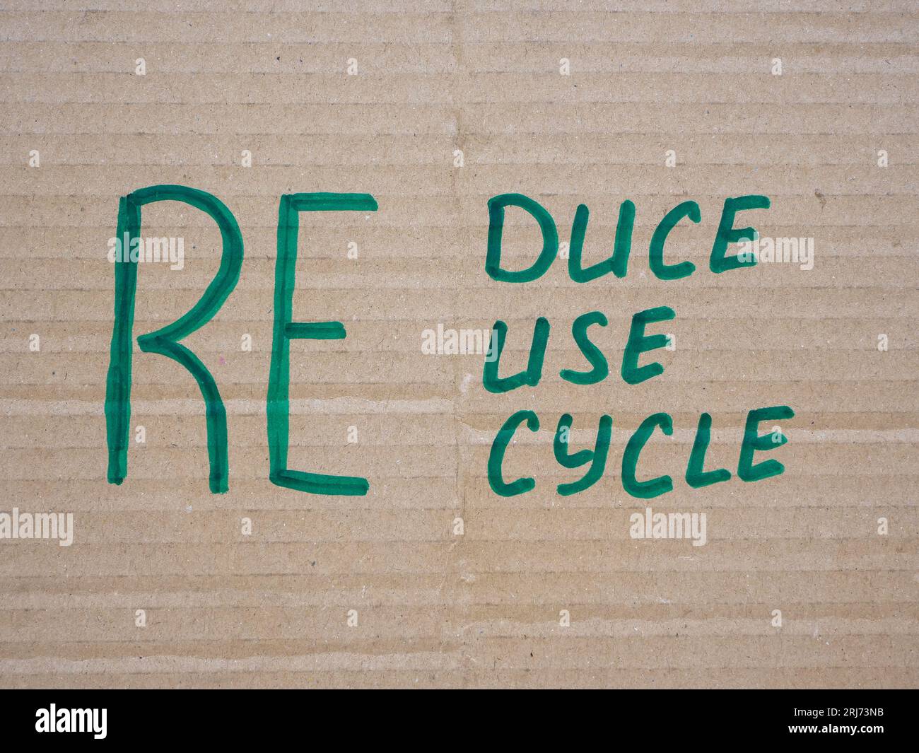 Written words reduce, reuse and recycle on cardboard Stock Photo - Alamy