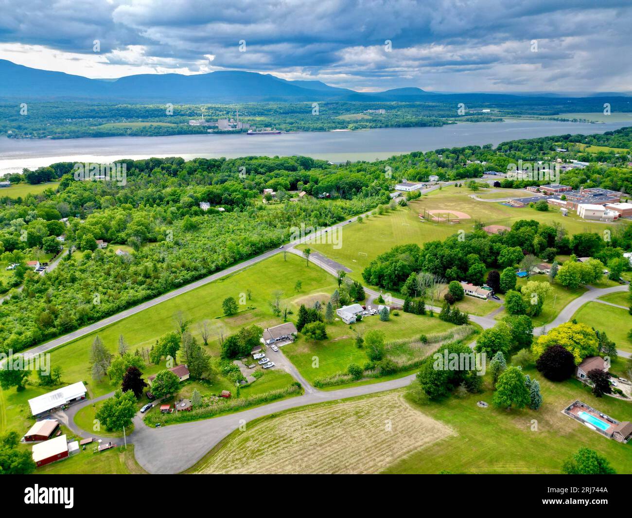 An aerial view of Route 9G in Germantown, NY Stock Photo Alamy