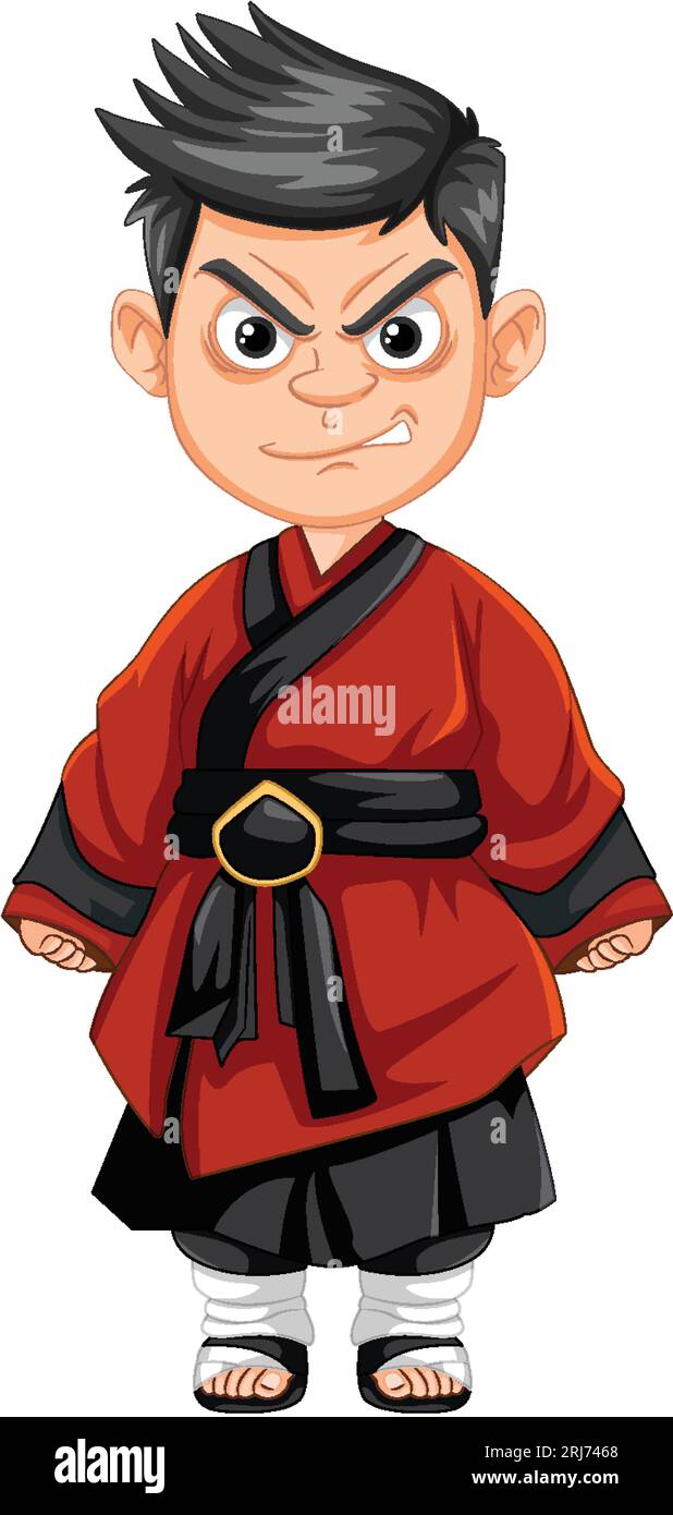 https://c8.alamy.com/comp/2RJ7468/a-vector-cartoon-illustration-of-an-angry-asian-ninja-boy-wearing-traditional-clothing-2RJ7468.jpg