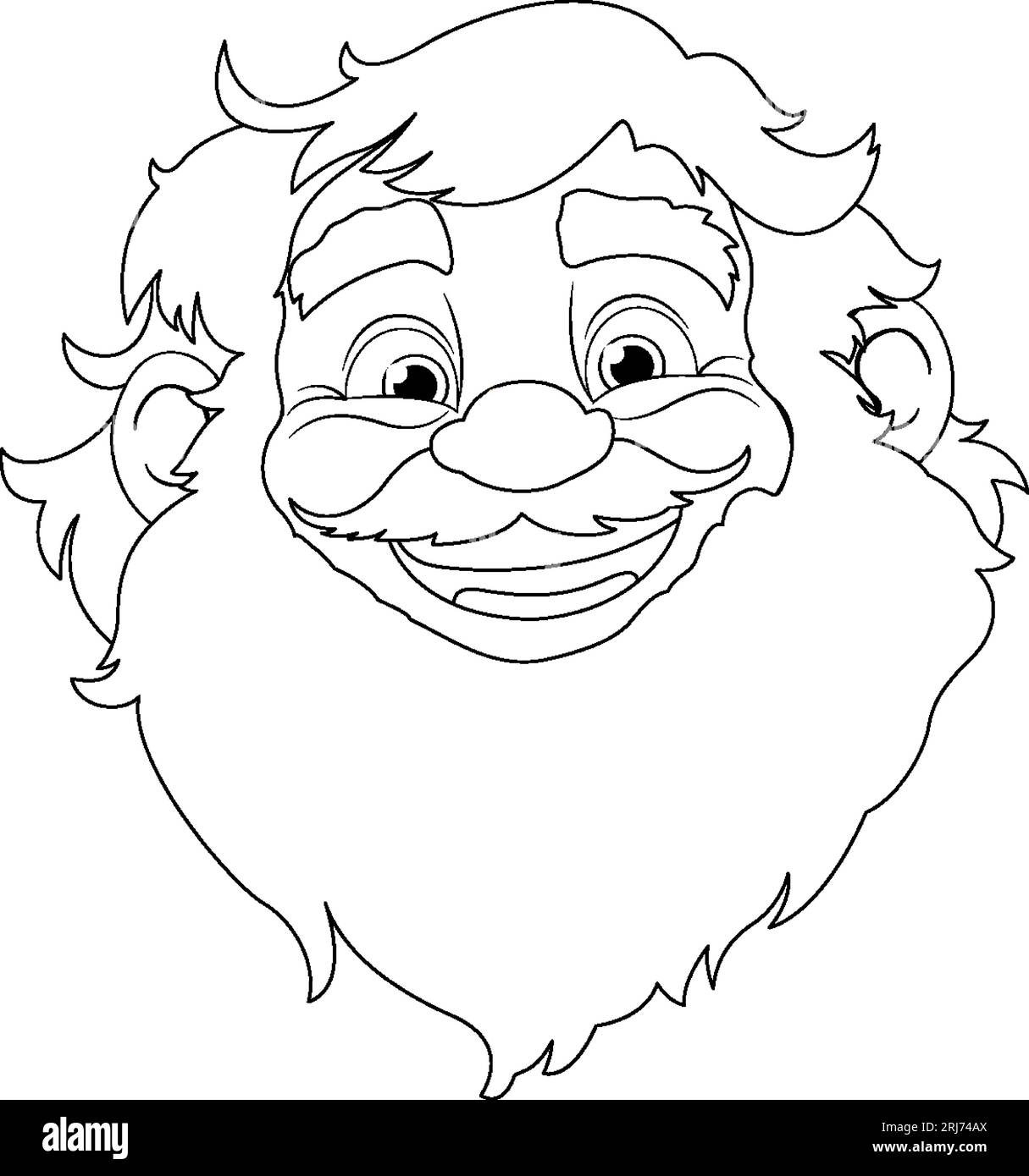 A cheerful vector illustration of an elderly man with a beard and ...