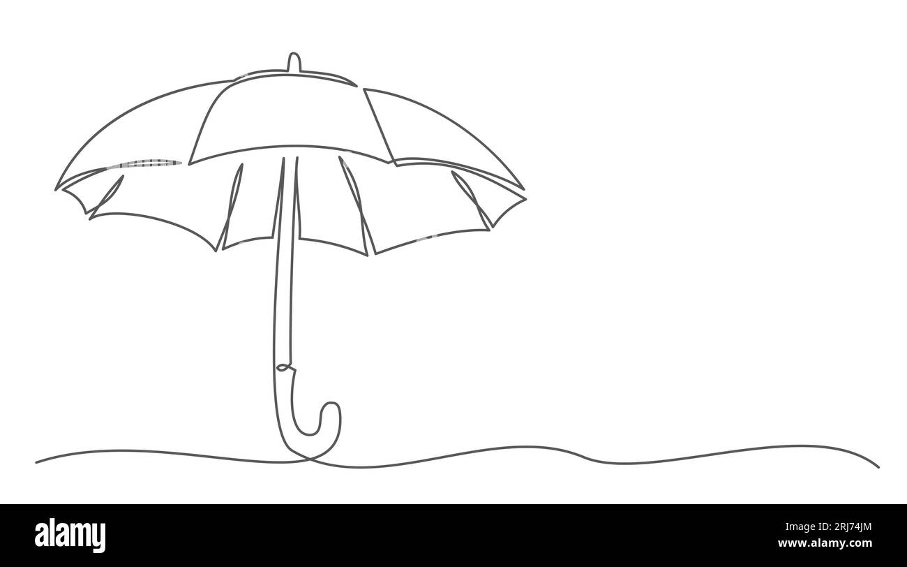 Line drawing open umbrella hi-res stock photography and images - Alamy