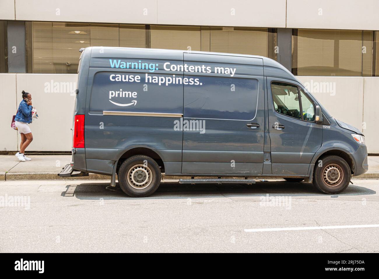 Charlotte North Carolina,Amazon Prime delivery van vehicle parked,Black