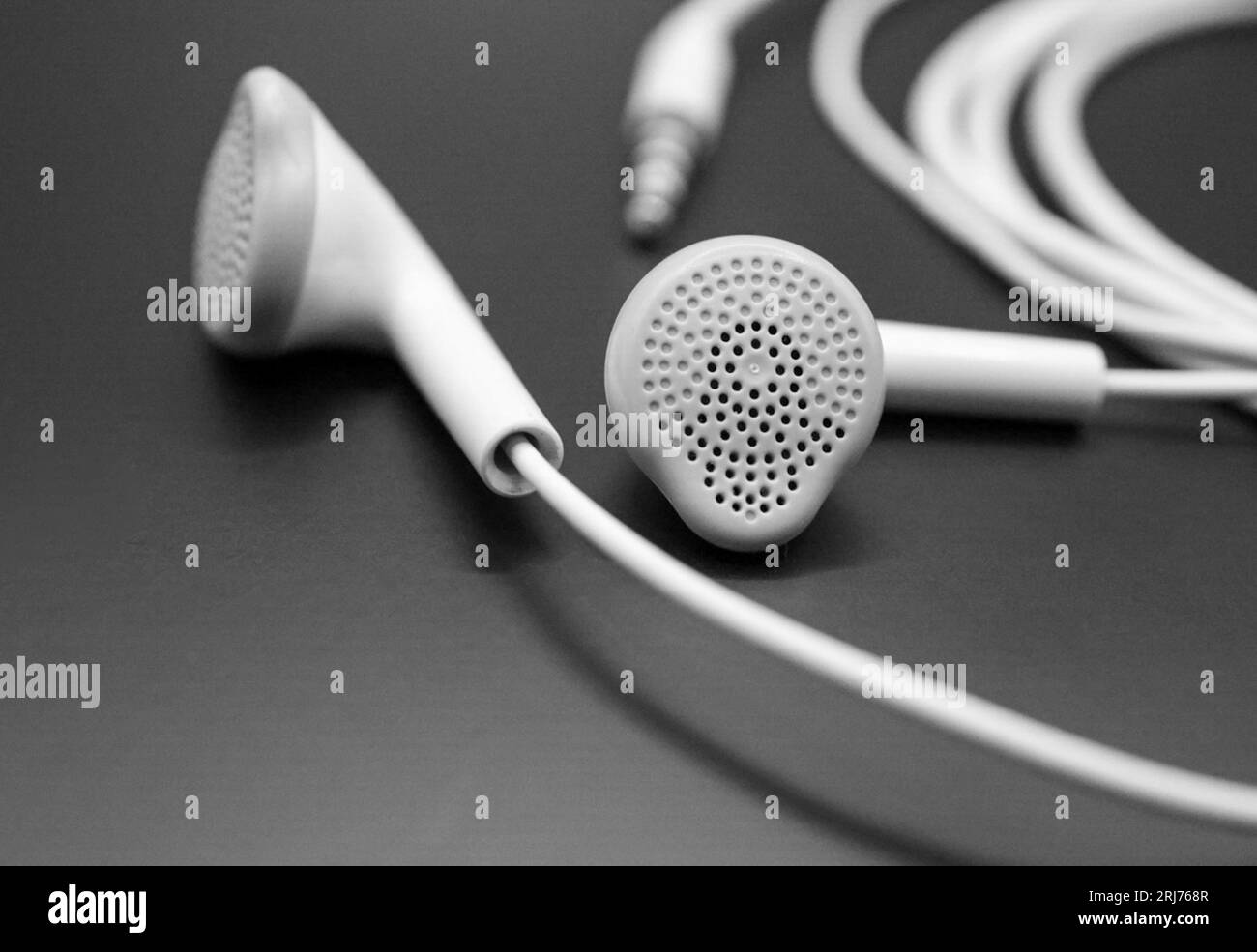 Earphones for mobile devices and tablets Stock Photo