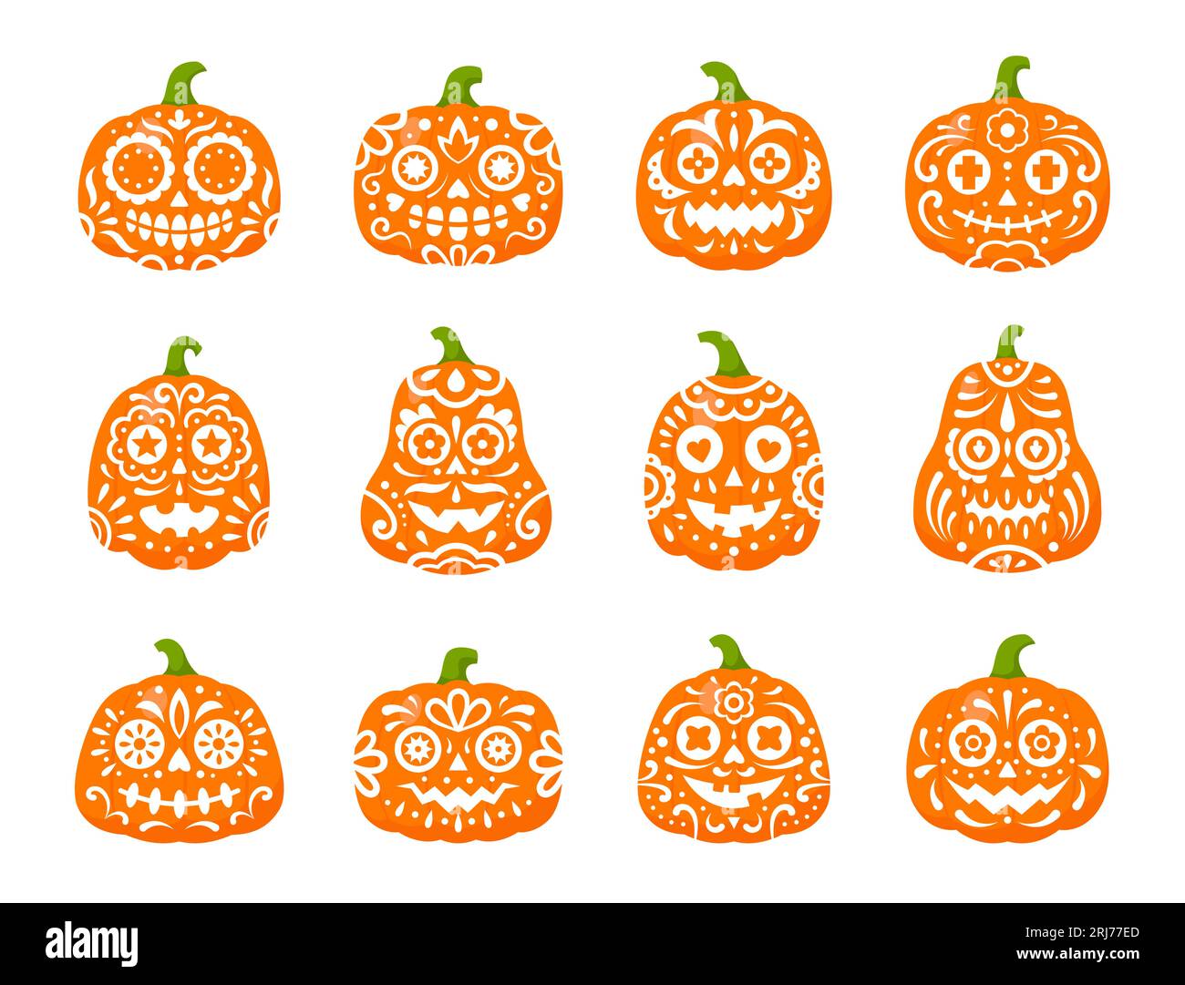 halloween party mexican pumpkins. dia de los muertos characters