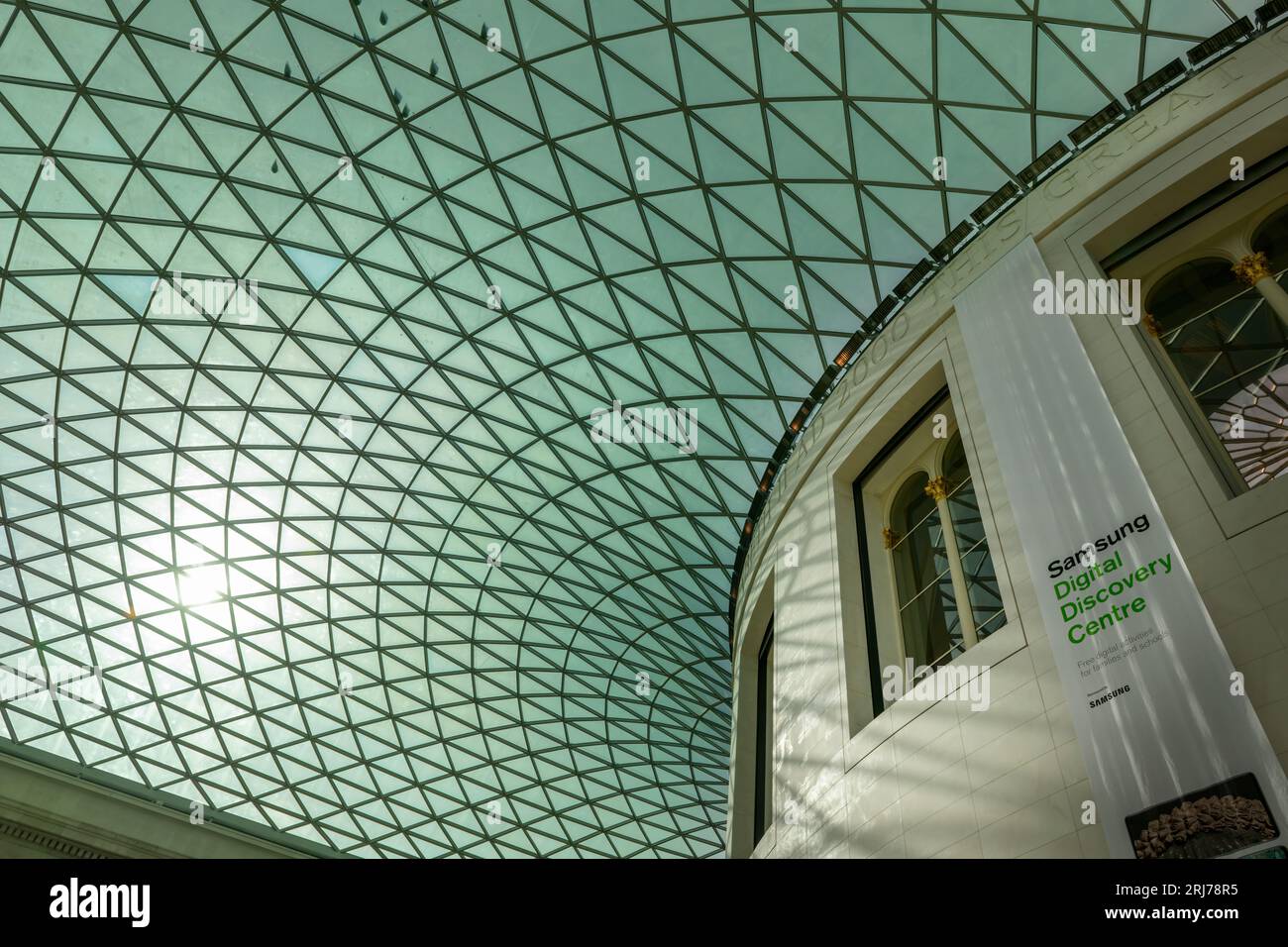 The Queen Elizabeth II Great Court, The British Museum, Great Russell Street London. Designed by Foster & Partners, the Great Court is the largest cov Stock Photo