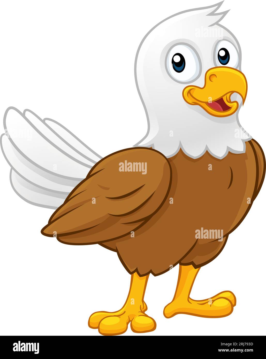 Bald Eagle Bird Cute Cartoon Wildlife Mascot Stock Vector Image & Art