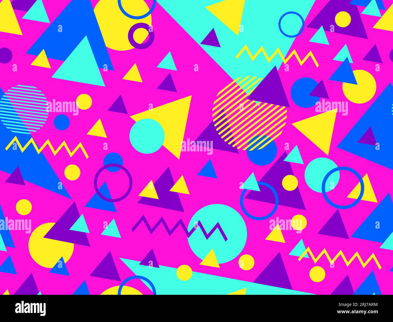 Memphis seamless pattern with geometric shapes in 80s style. Colorful ...