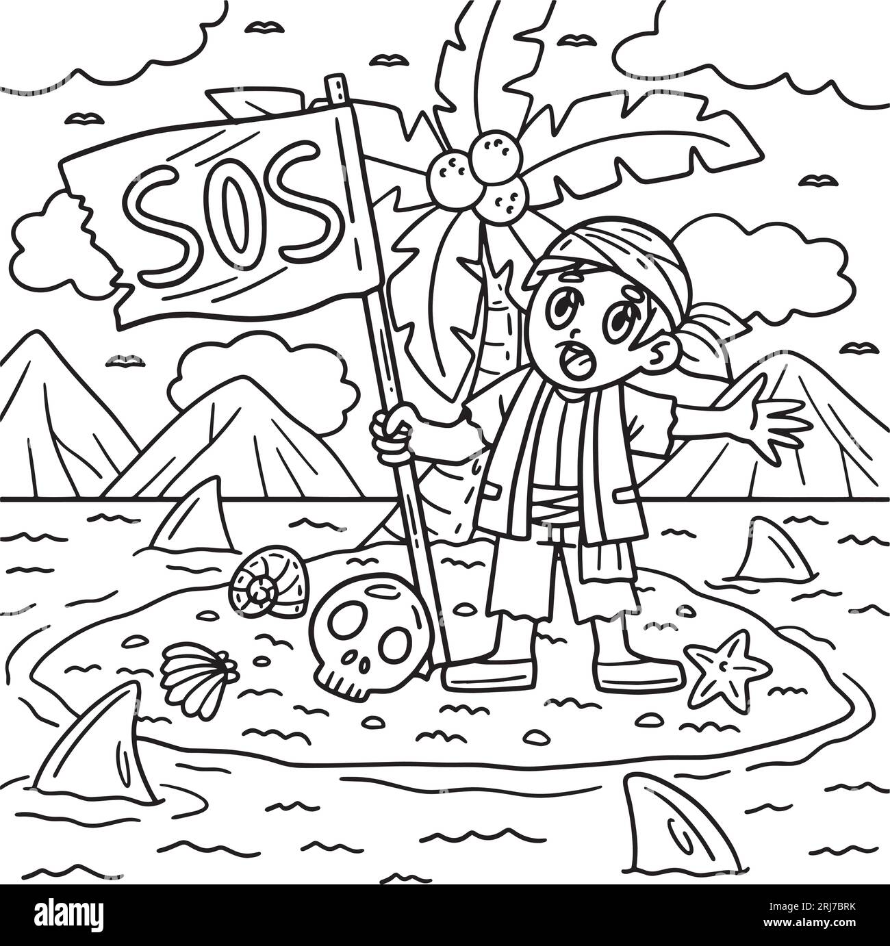 Pirate Flag Coloring Page For Kids Girl Pirate Coloring Page
