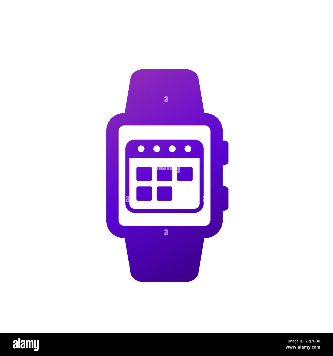 calendar or schedule icon with smartwatch, vector Stock Vector Image ...