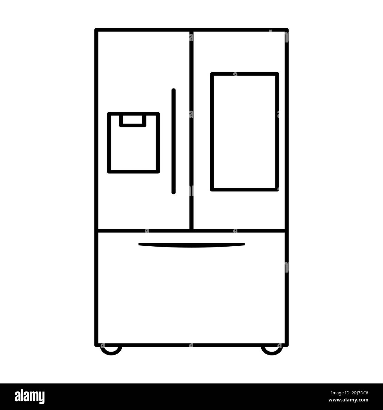 Fridge line icon. Freezer storage, refrigerator sign. Vector illustration Stock Vector