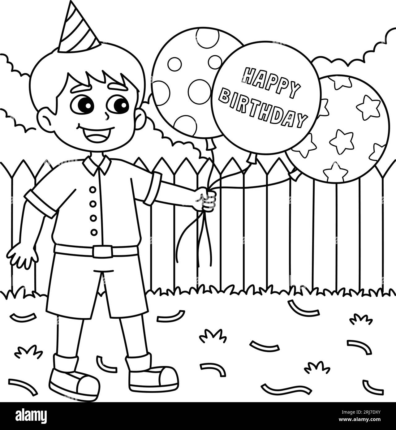 happy birthday balloons coloring pages
