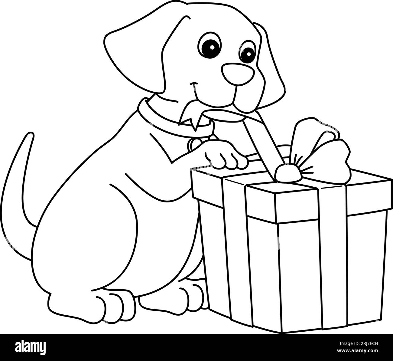 Happy Birthday Dog With Present Isolated Coloring Stock Vector Image happy-birthday-dog-with-present-isolated-coloring-stock-vector-image