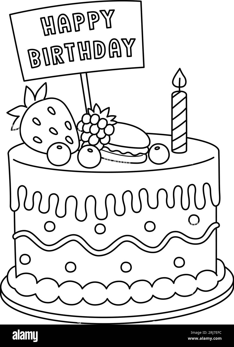Coloring Page Birthday Cake