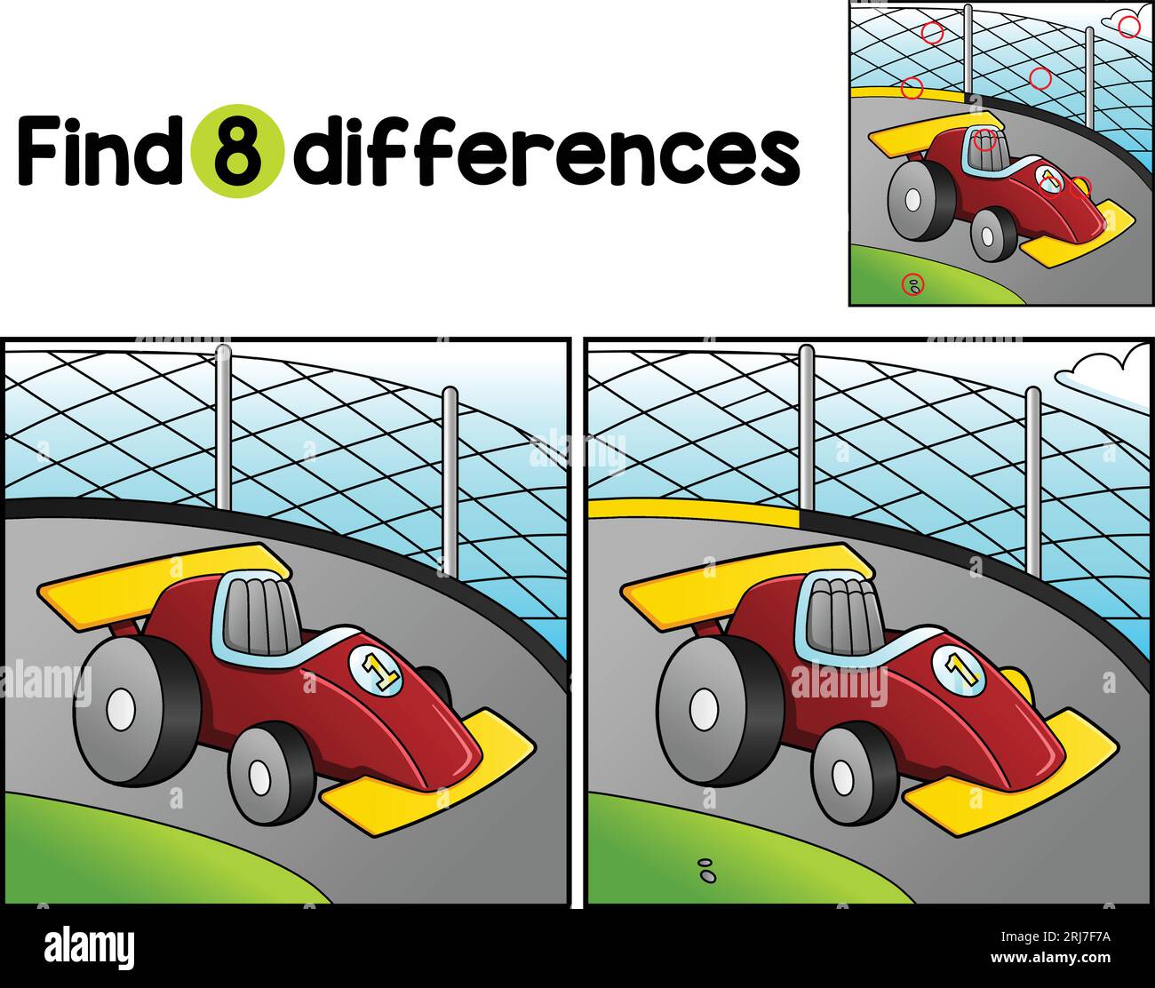 Race Car Vehicle Find The Differences Stock Vector Image & Art Alamy