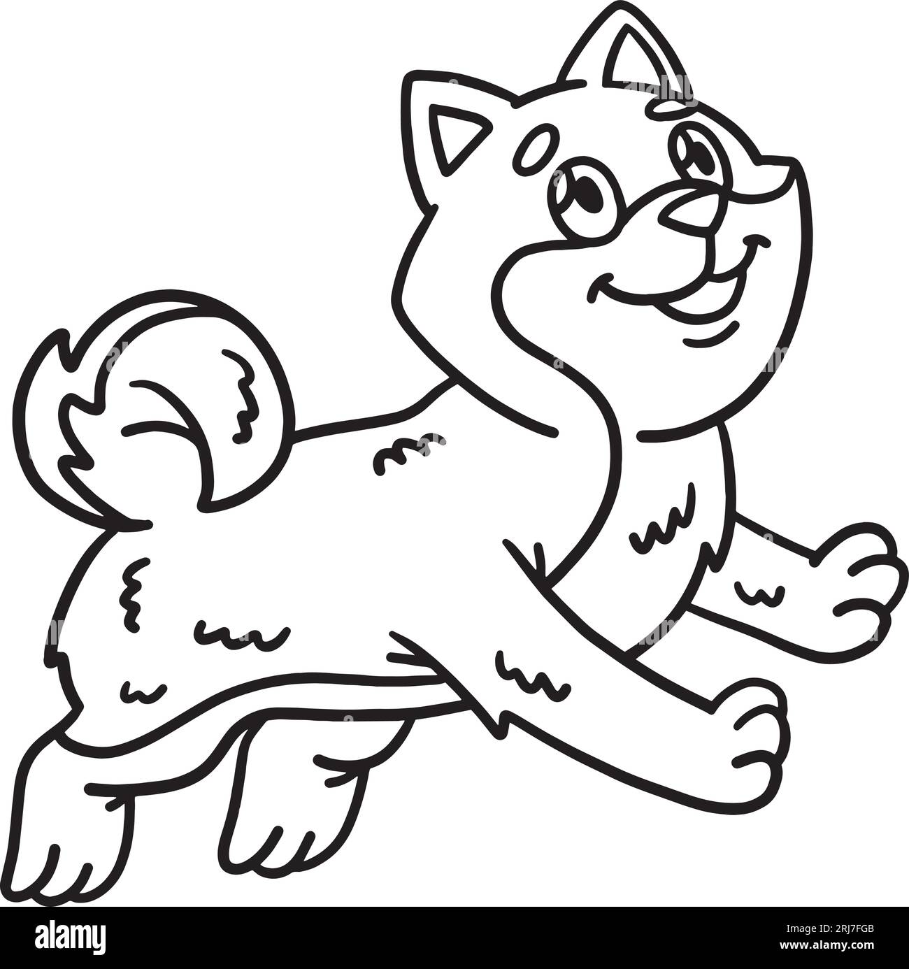 shiba inu Isolated Coloring Page for Kids Stock Vector Image & Art Alamy