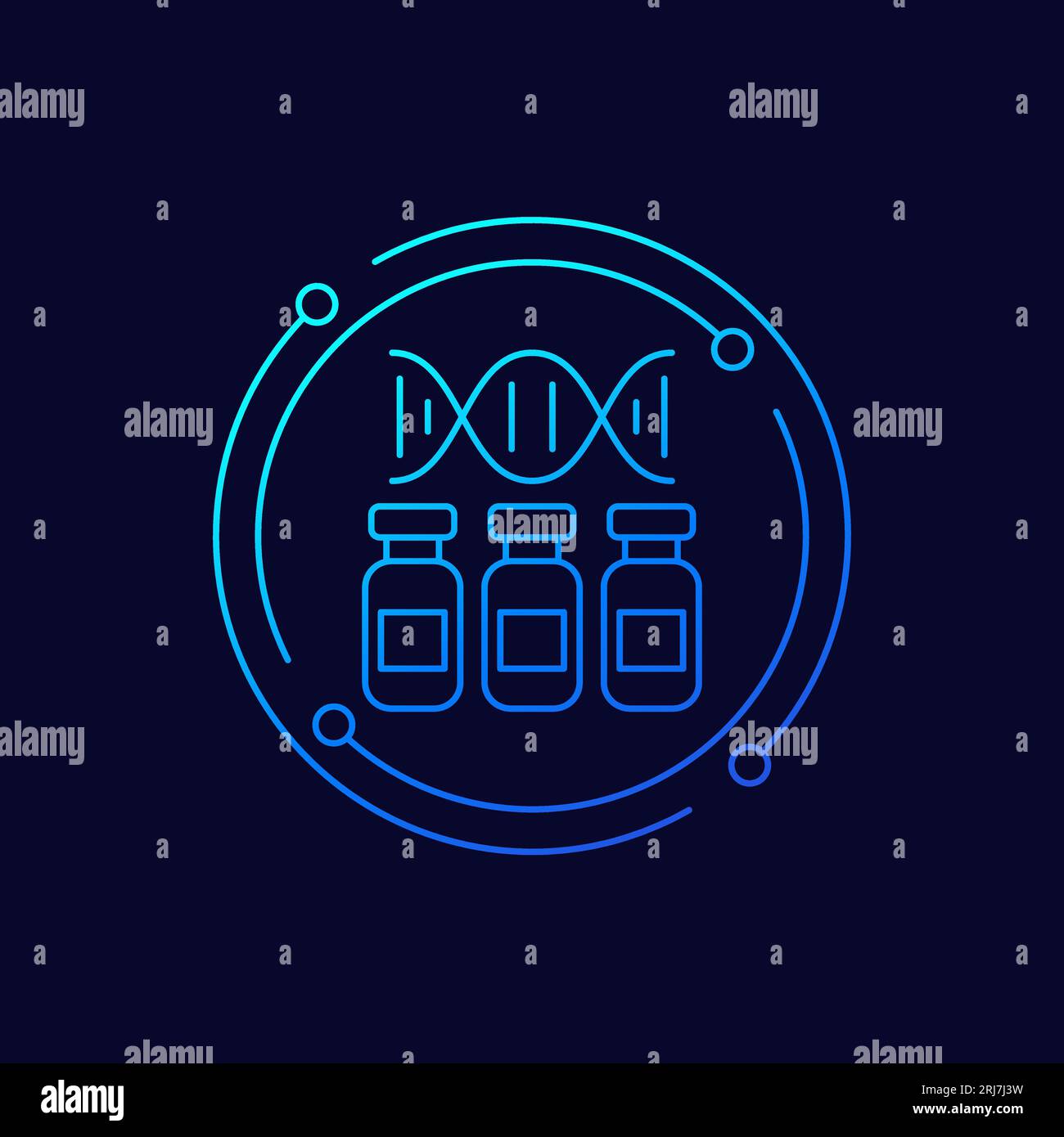 Gene therapy drugs icon, linear design Stock Vector