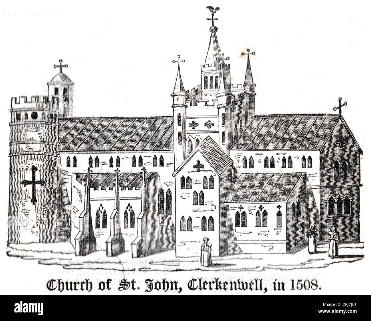 The Every-Day Book, William Hone (London, 1826) p,1476 - The Church of St John, Clerkenwell Stock Photo