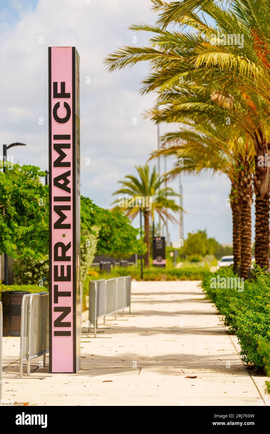 Fort Lauderdale, FL, USA August 19, 2023 Inter Miami CF sign at the DRV PNK Soccer Stadium