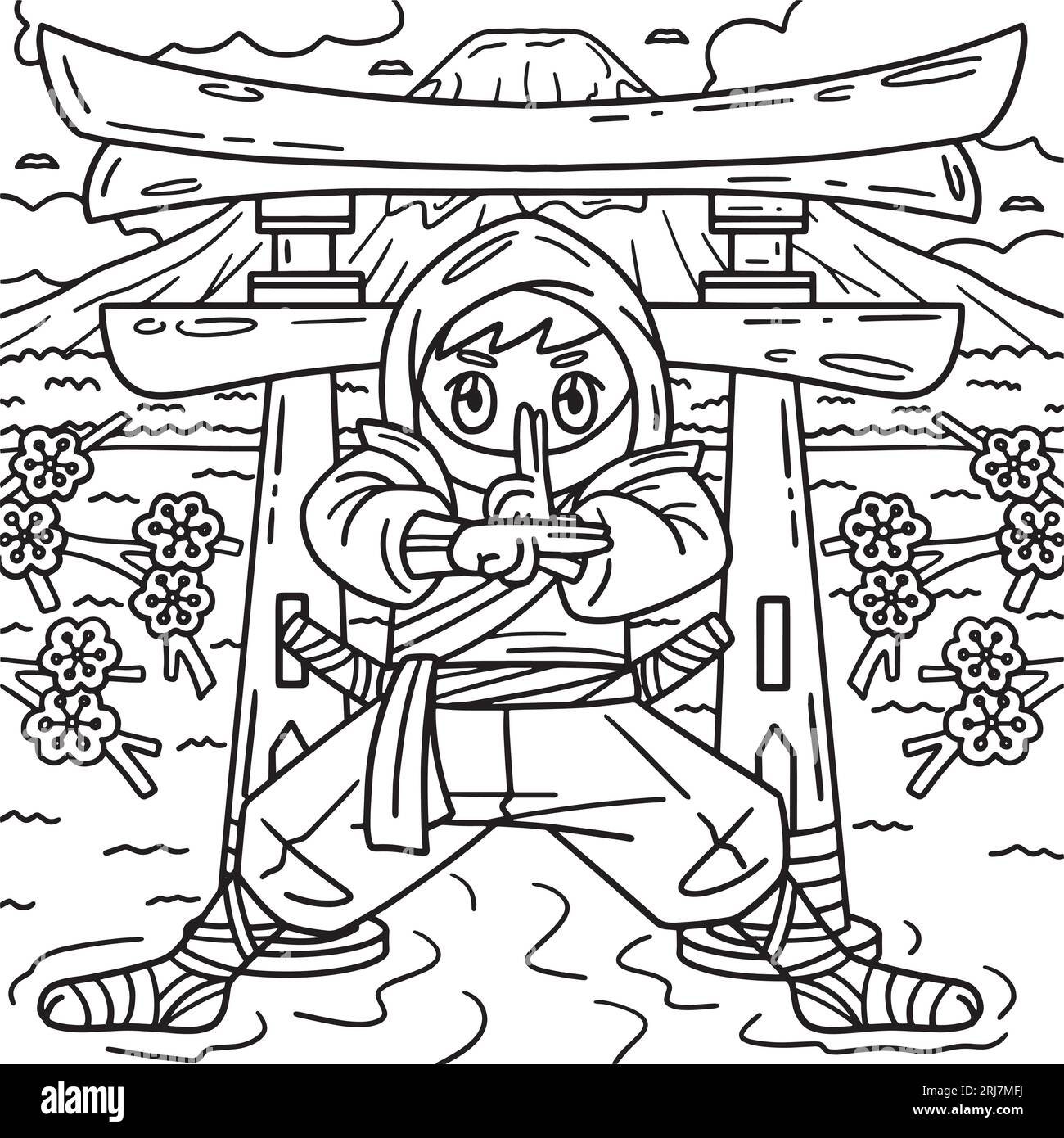 Ninja Standing coloring page  Free Printable Coloring Pages