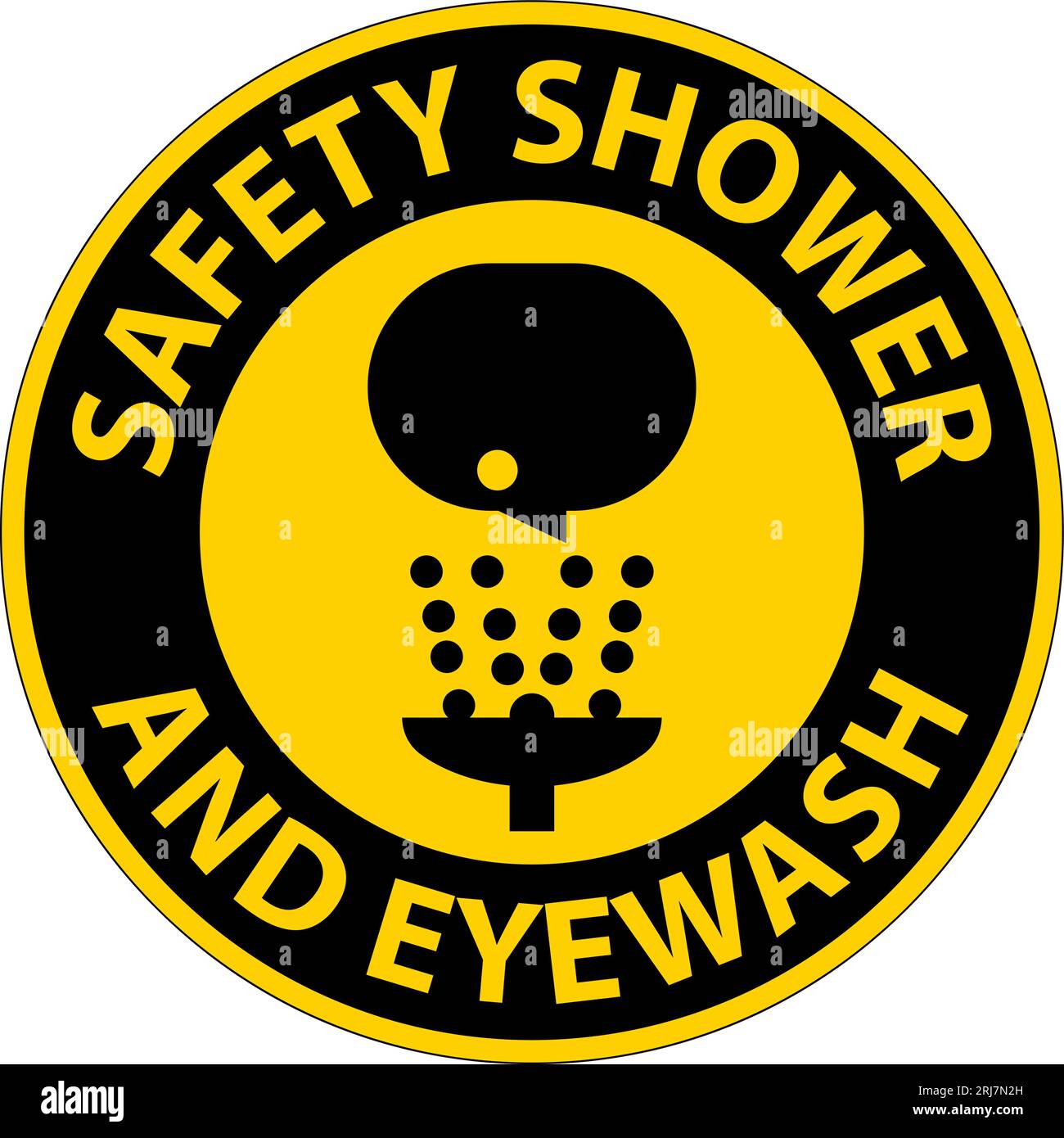 floor-sign-safety-shower-and-eyewash-stock-vector-image-art-alamy