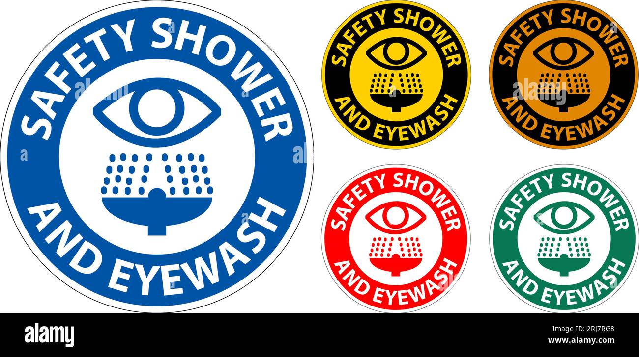 Floor Sign Safety Shower And Eyewash Stock Vector Image & Art Alamy