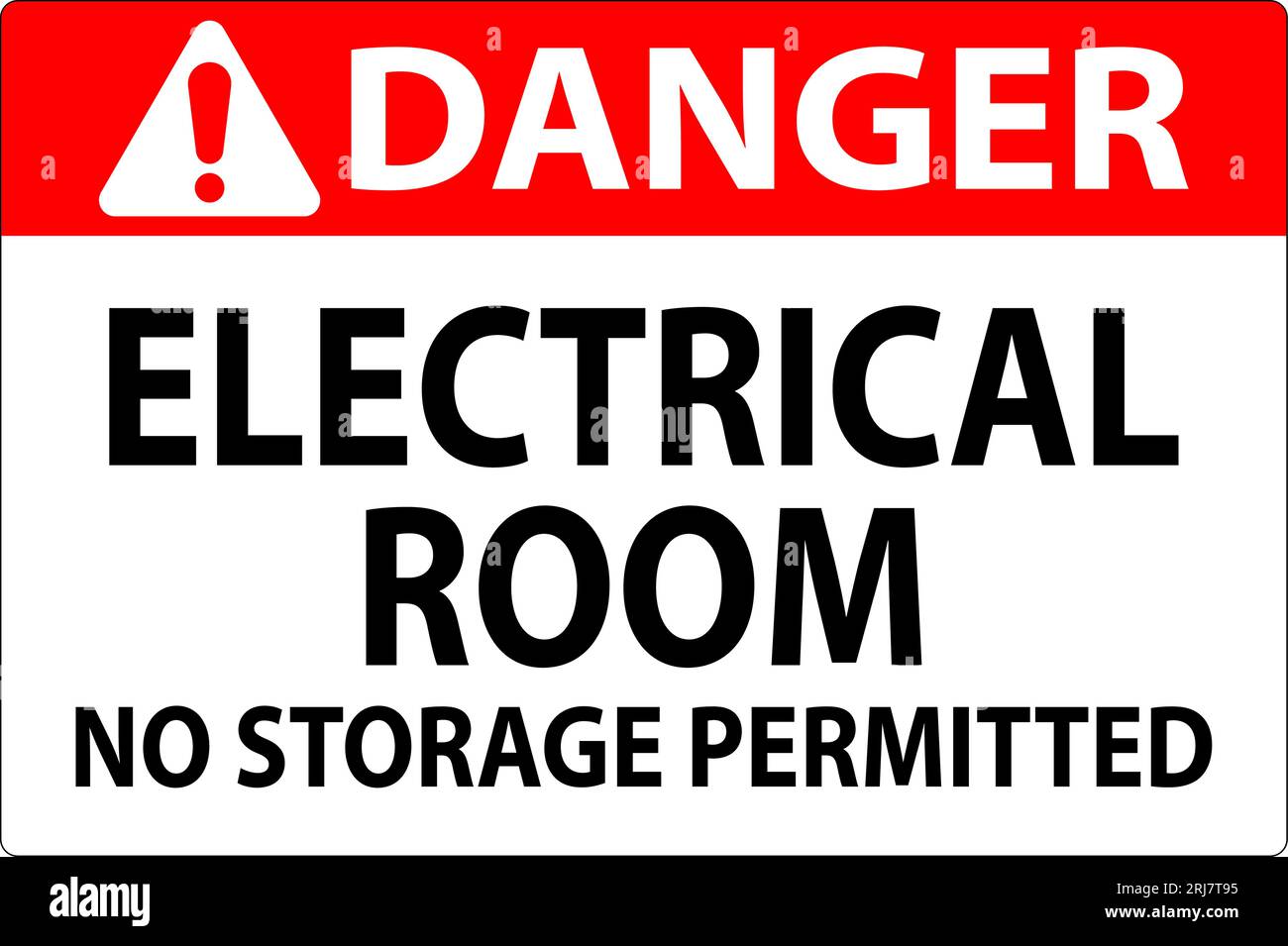 Danger Sign Electrical Room, No Storage Permitted Stock Vector