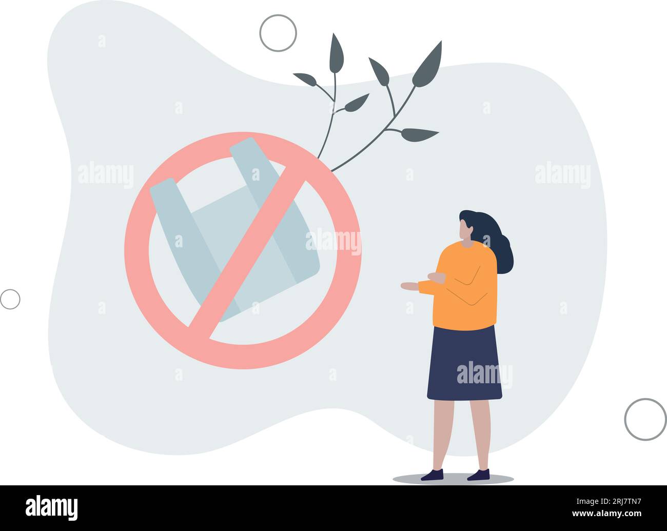 Say no to plastic and use recyclable packaging material.Ecological lifestyle and nature pollution solution.flat vector illustration. Stock Vector