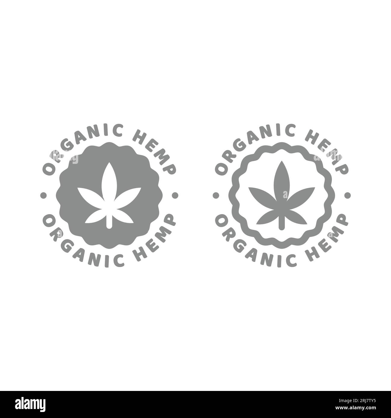 Organic hemp vector label. Icon for fabric or material. Stock Vector