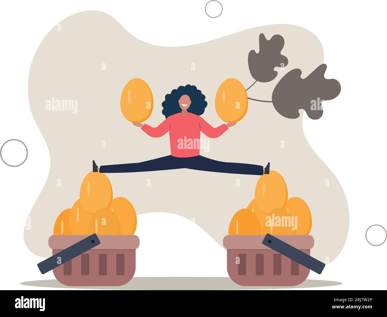 Diversification, investment portfolio strategy to reduce risk and maximize return, earning and profit, asset allocation concept.flat vector illustrati Stock Vector