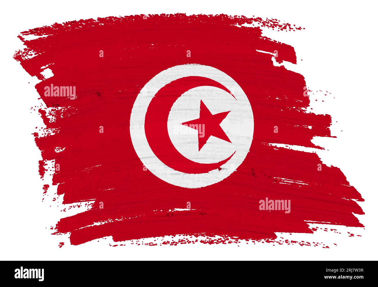 Tunisia flag background paint splash 3d illustration with clipping path Stock Photo