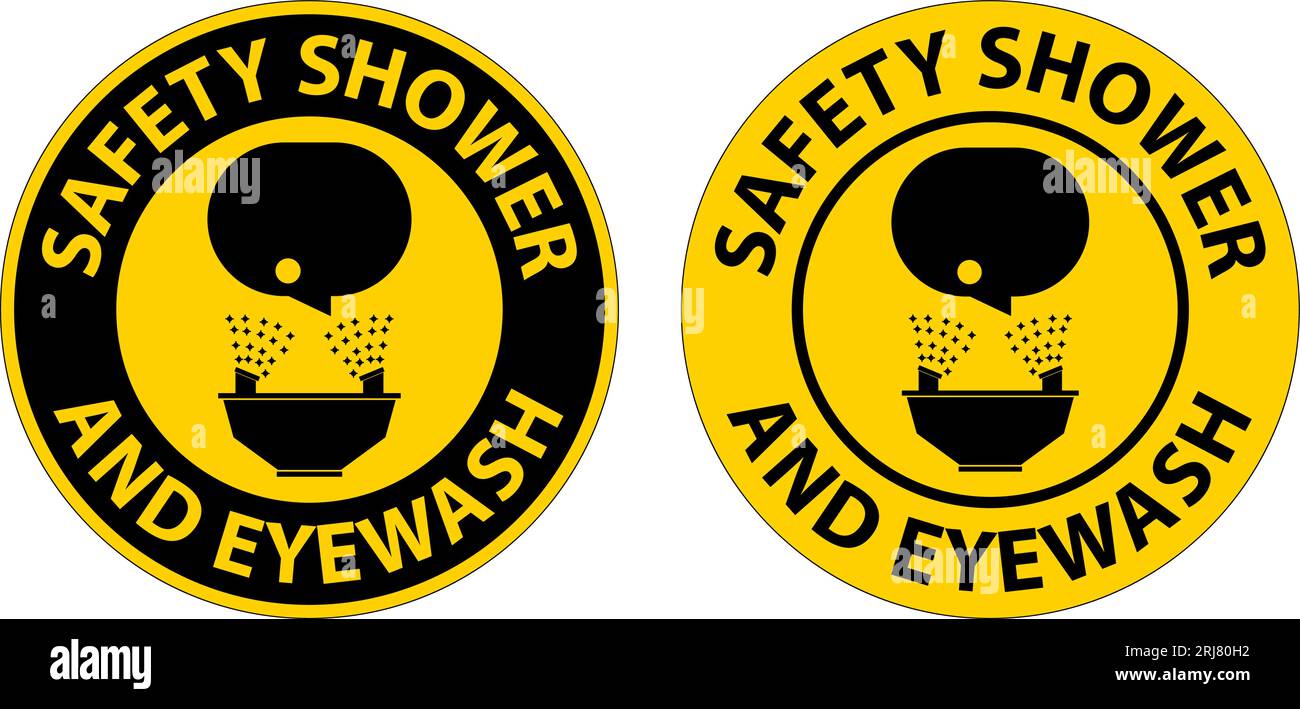 Floor Sign Safety Shower And Eyewash Stock Vector Image & Art Alamy