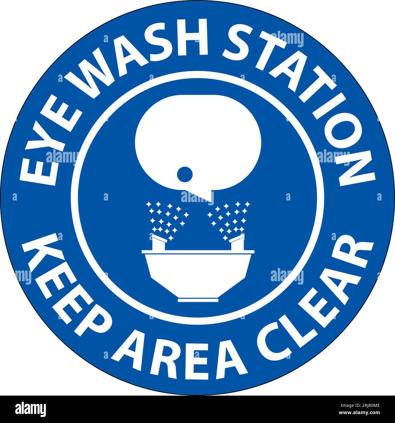 Floor Sign Eye Wash Station Keep Area Clear Stock Vector Image & Art