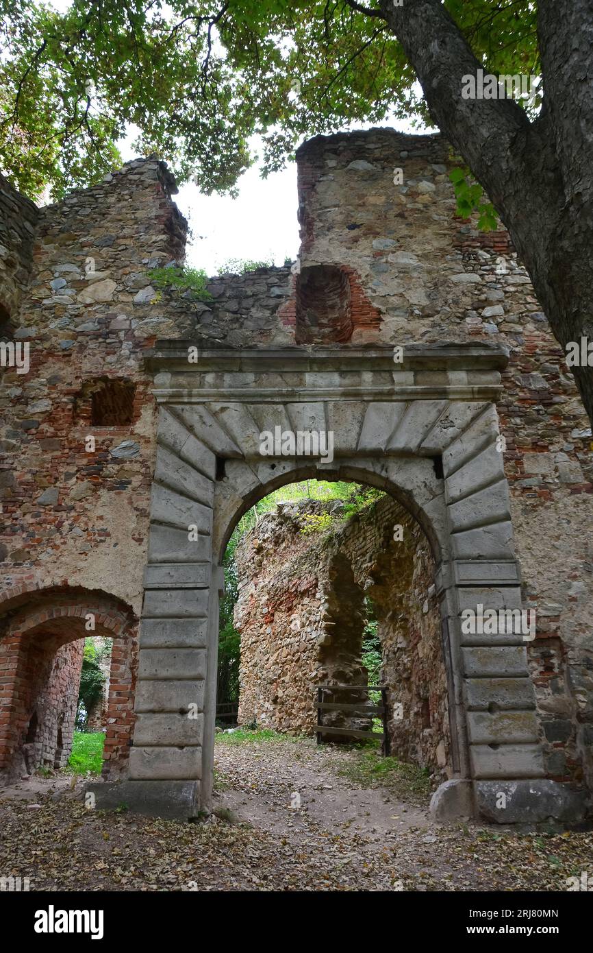 12th century castle ruins, Burgruine, Landsee, Lánzsér, Markt Sankt Martin, Sopronszentmárton, Burgenland, Austria, Europe Stock Photo