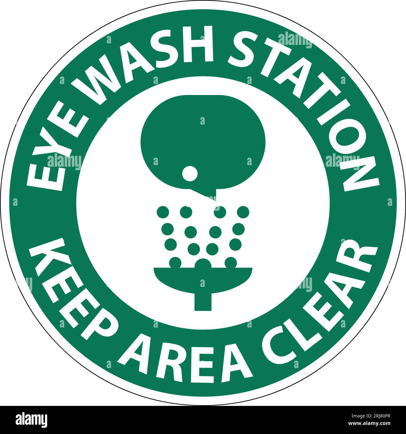 Floor Sign Eye Wash Station - Keep Area Clear Stock Vector