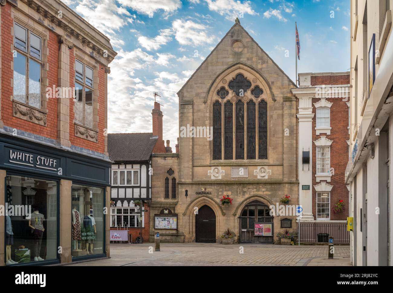 The 18th Century Guildhall building in Lichfield, Staffordshire, UK.  The Guildhall is used for civic events, rooms can be hired for meetings or dance Stock Photo
